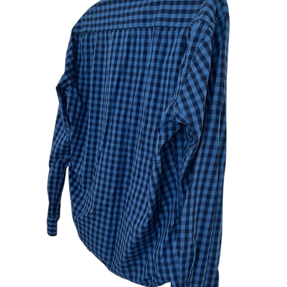 Casual Blue Checkered Button Down Shirt - Picture 3 of 5